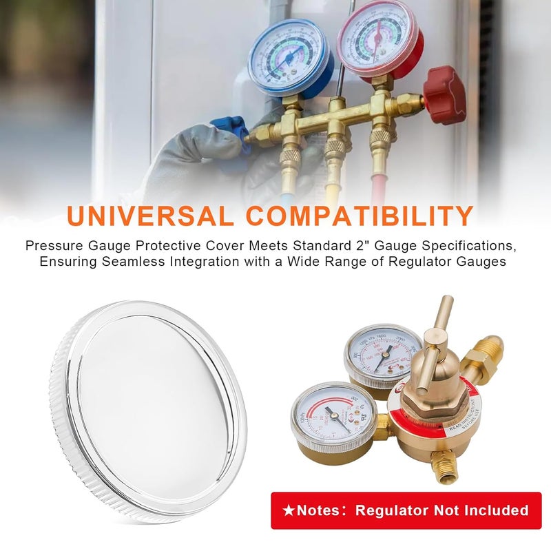 Antrys 2" Clear Replacement Regulator Gauge Lens/Cover – Durable 1/4 Turn Twist Lock Design, Pressure Gauge Protective Cover for Easy-to-Read Measurements, Restores Gauge Appearance & Functionality - 4 Pack - Image 2